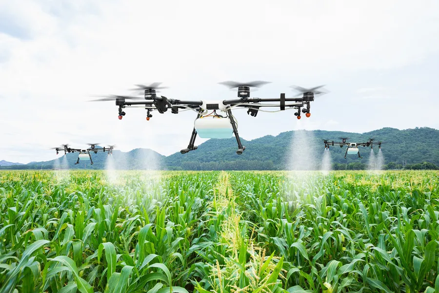 Agricultural Drones spraying